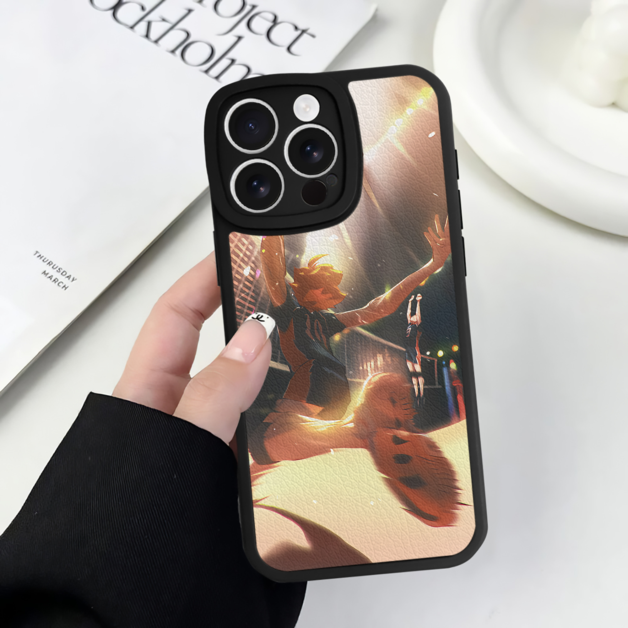 （画像用） ハイキュー!! Haikyu!! 【iPhone 16シリーズ対応】シリコンスマホケース（レザー調） 材質：シリコン